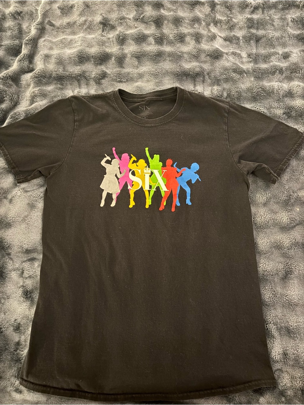 SIX Kids' Black Short-Sleeve Graphic Tee with Rainbow Silhouettes